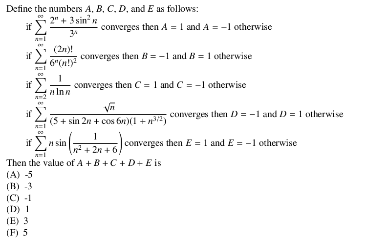 Solved Define The Numbers A B C D And E As Follows It Chegg Com