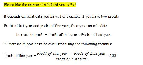 Question & Answer: What is the formula for calculating profit increase?..... 1