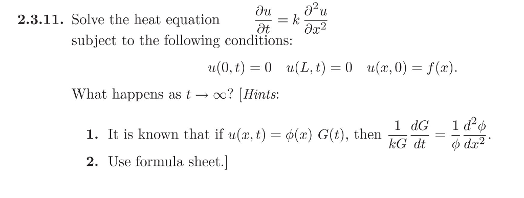 Solved Solve The Heat Equation Delta U Delta T K Delta Chegg Com