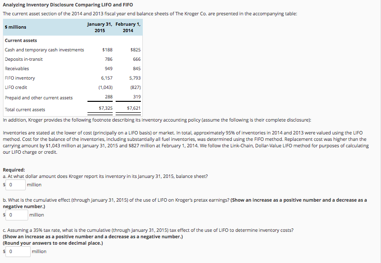 Solved The current asset section of the 2014 and 2013 fiscal | Chegg.com