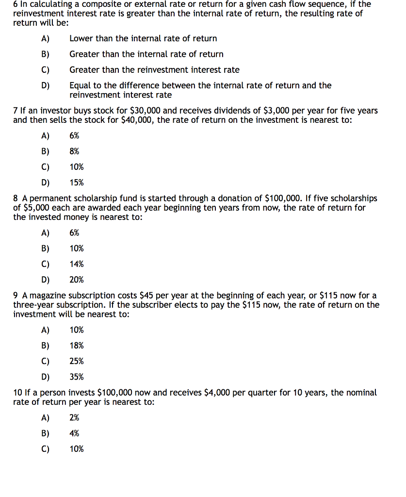 Solved 6 In Calculating A Composite Or External Rate Or Chegg Com