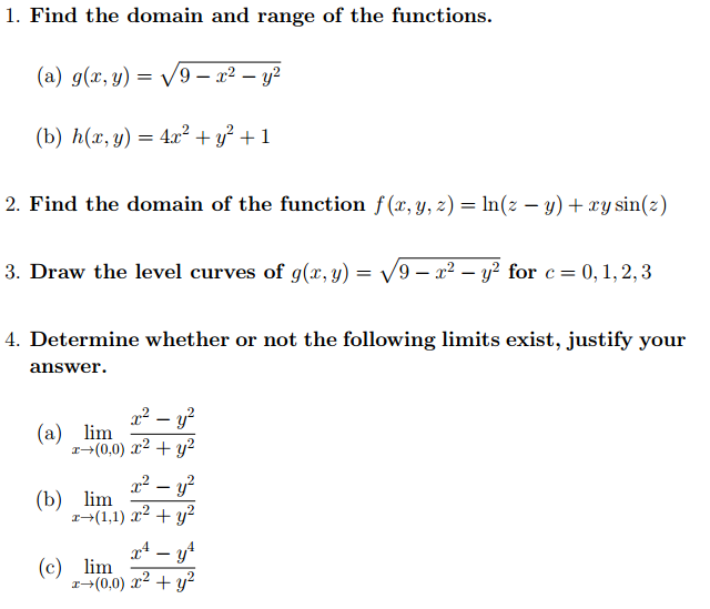 Solved Find The Domain And Range Of The Functions G X Y Chegg Com