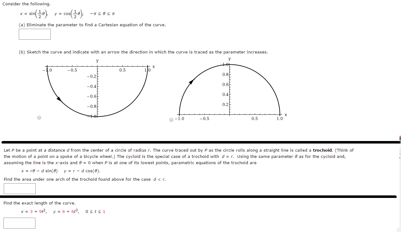 Consider The Following X Sin 1 2 Theta Y Chegg Com