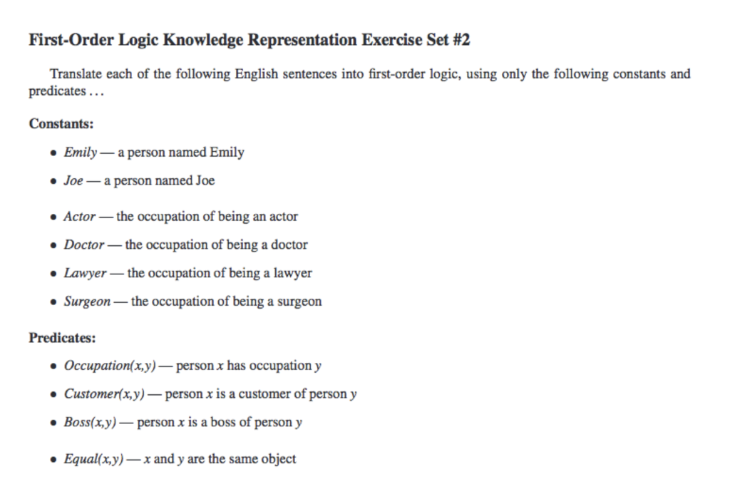 how to translate sentences into first order logic