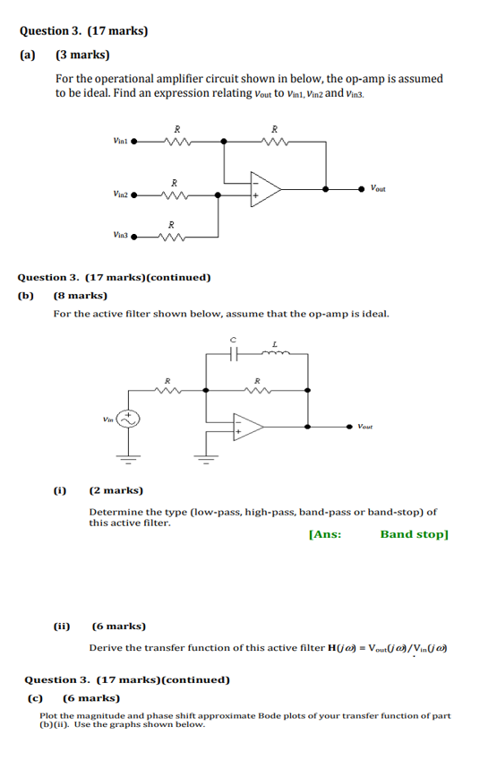 Solved Question 3 17 Marks A 3 Marks For The Opera