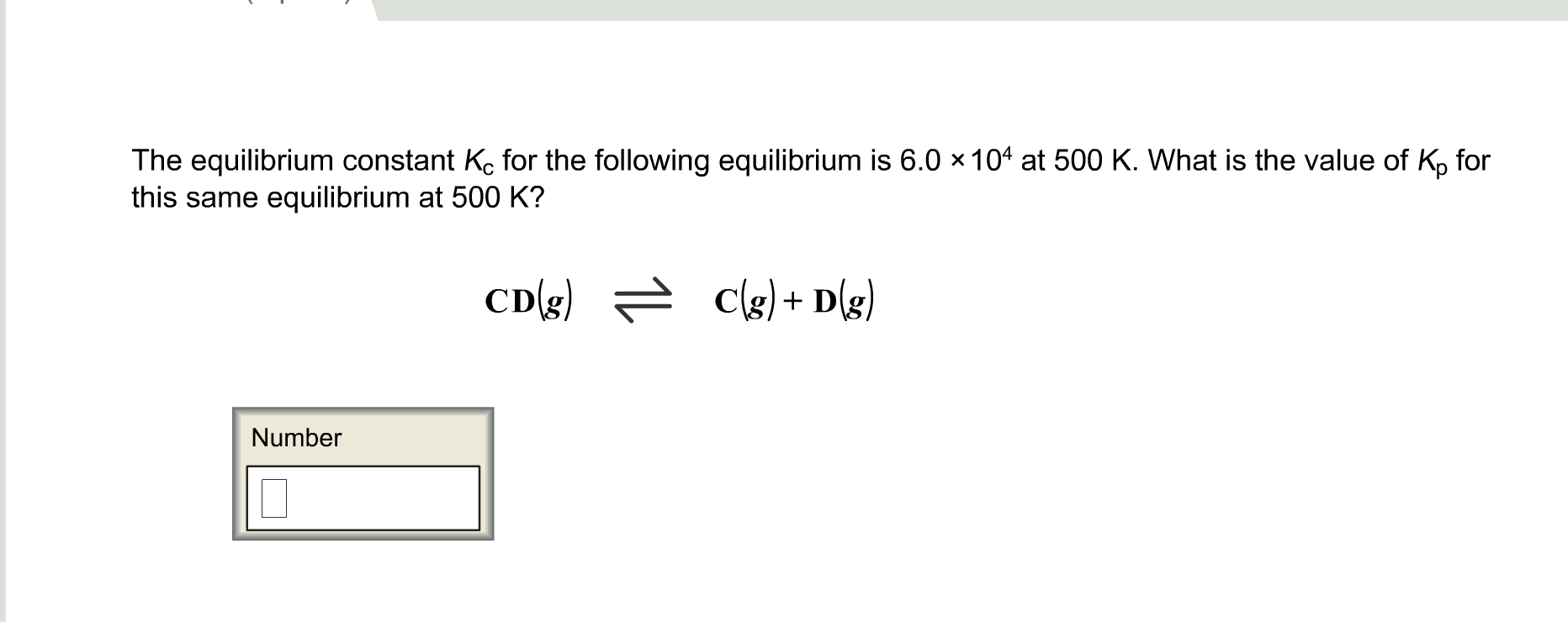 Solved The Equilibrium Constant Kc For The Following Equi Chegg Com