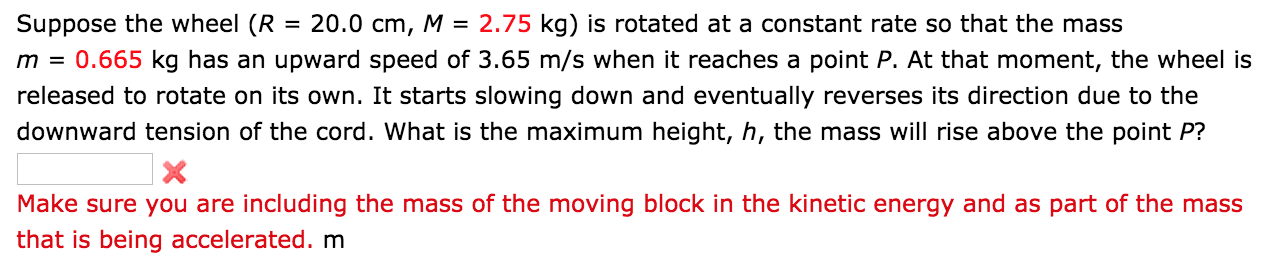 Image for example 10.6 angular acceleration of a wheel a wheel of radius r, mass m, and moment of inertia i is mounted