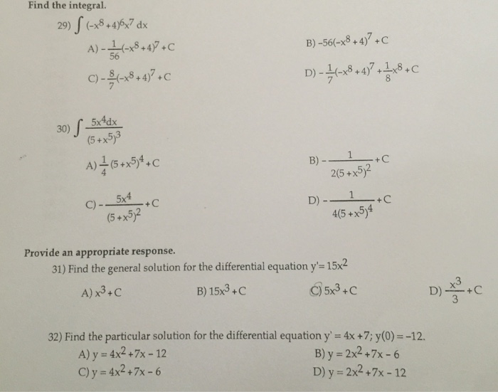 Solved Find F X If F X 7 X4 And F 1 4 Find The I Chegg Com