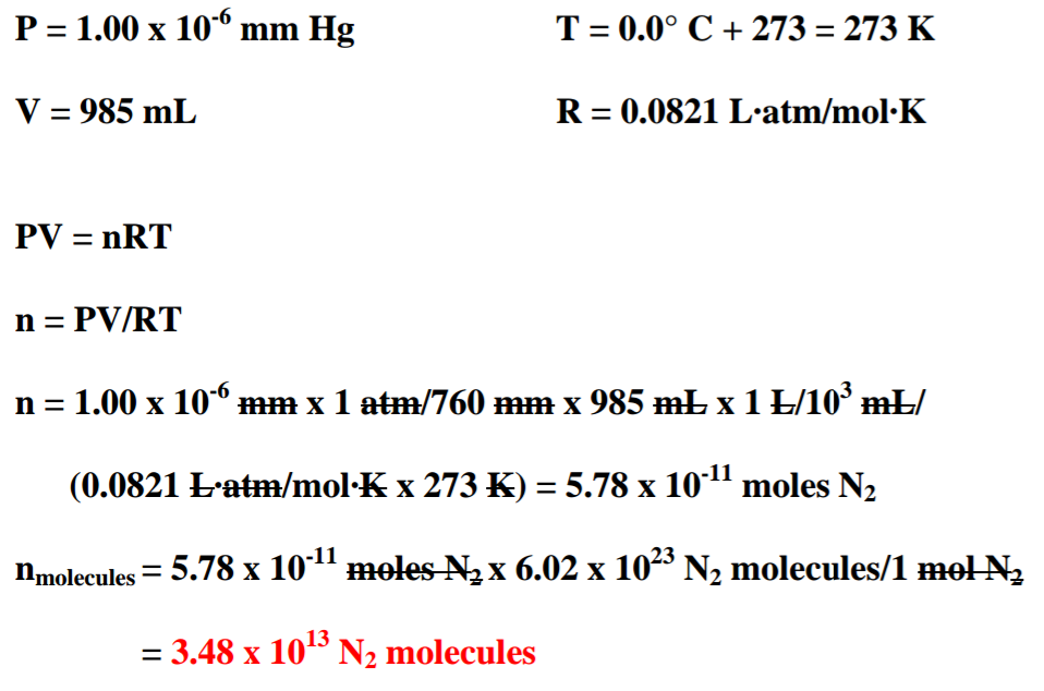 Solved How Many Molecules Are There In 985ml Of Nitrogen Chegg Com