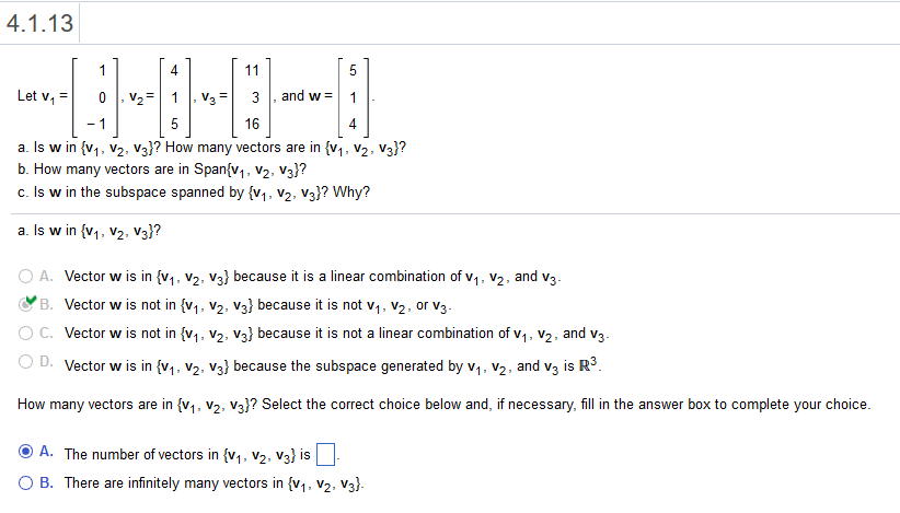 Solved 4 1 13 V V 3 And W 1 16 Let Chegg Com