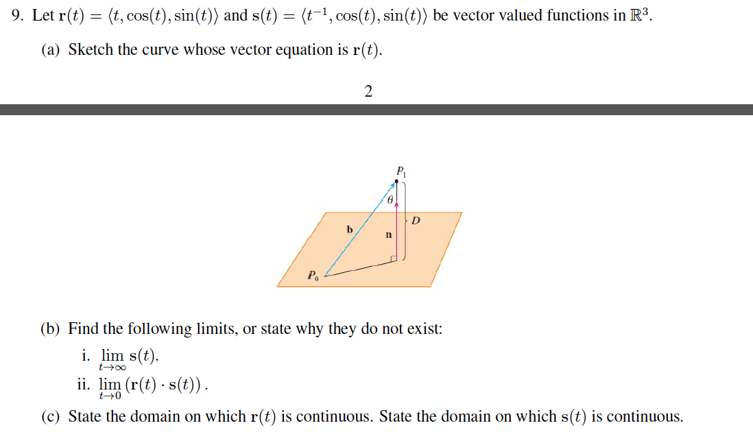 Solved 9 Let Rt T Cost Sint And St Be V