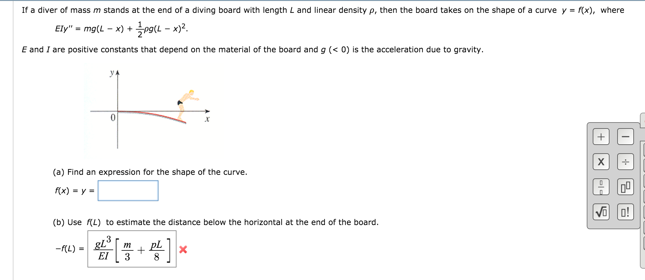 Solved If A Diver Of Mass M Stands At The End Of A Diving Chegg Com