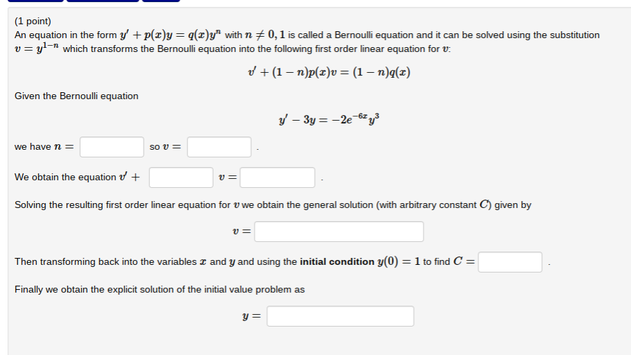 Solved An Equation In The Form Y P X Y Q X Yny P X Y Q Chegg Com