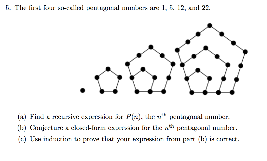 Solved The First Four So Called Pentagonal Numbers Are 1 Chegg Com