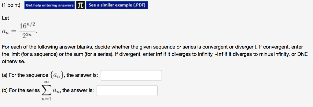 Let A N 16 N 2 2 2n For Each Of The Following Chegg Com