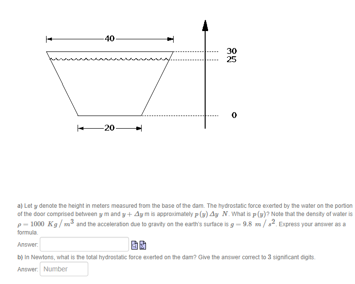 Solved 40 25 0 20 A Let Y Denote The Height In Meters Me