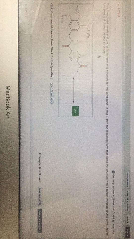 0 Get help answering Molecular Drawing questions MacBook Air