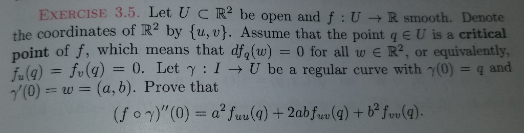 Solved U C R2 Be Open And F U R Smooth Denote The Co Chegg Com