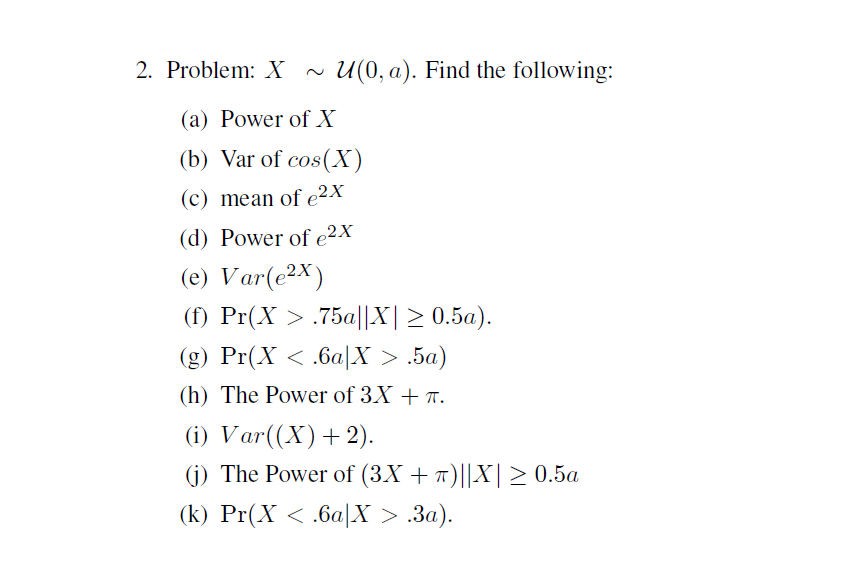 Solved 2 Problem X U 0 A Find The Following A P Chegg Com