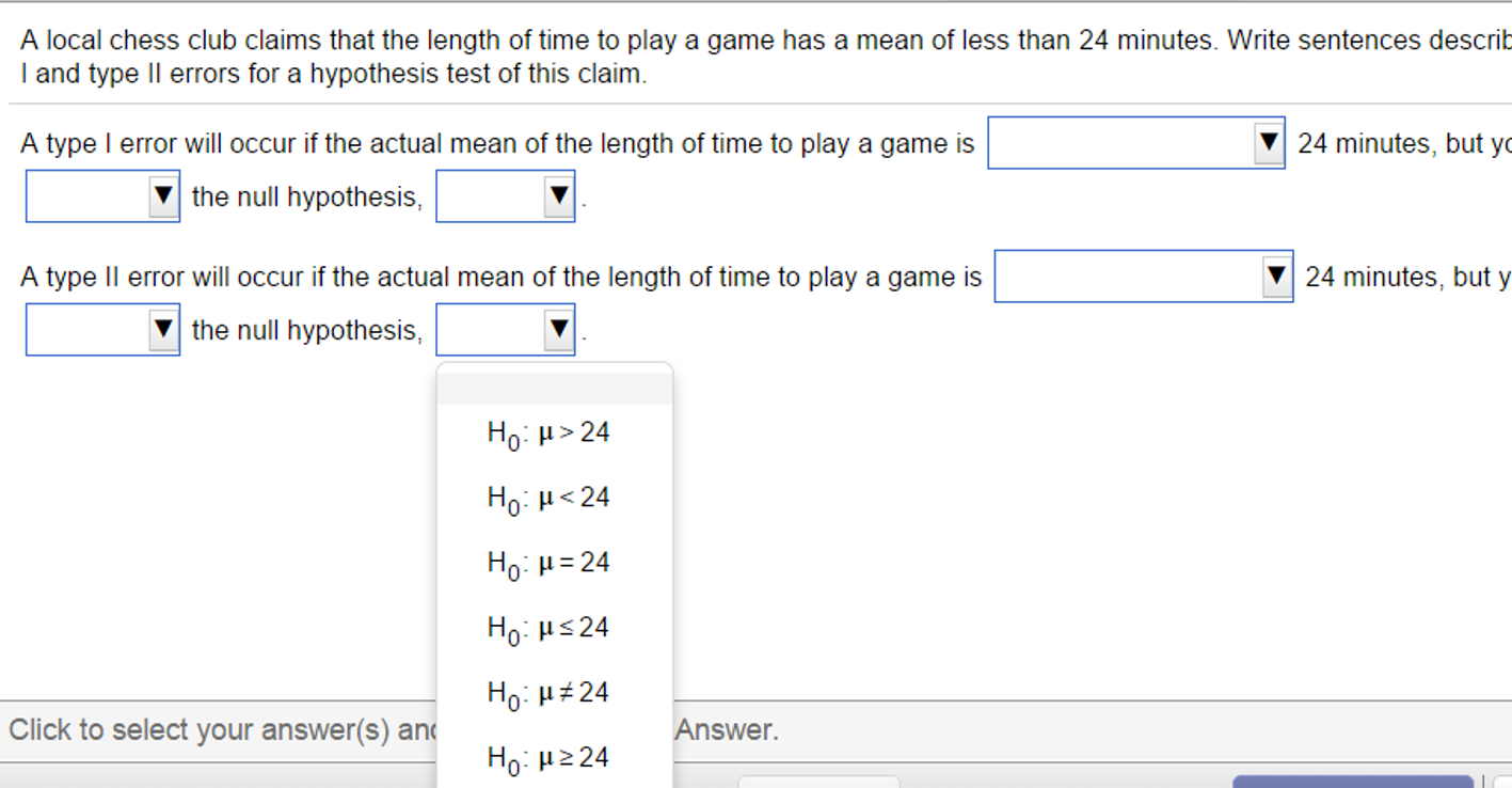 Solved A Local Chess Club Claims That The Length Of Time Chegg Com