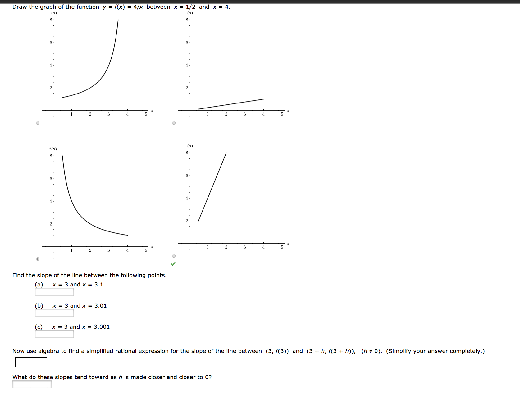 Draw The Graph Of The Function Y F X 4 X Between Chegg Com