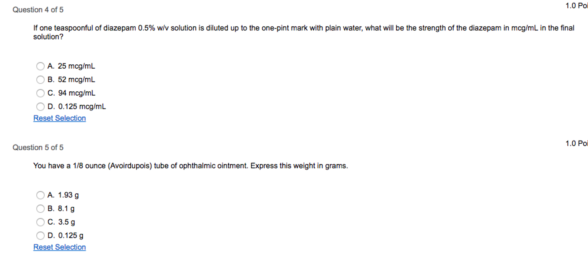 Solved What Is The Final W W Strength Of A Hydrocortiso Chegg Com