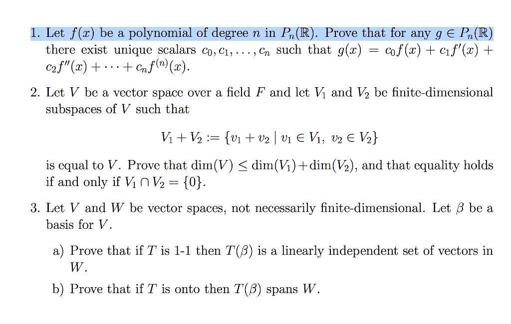 Solved Let F X Be A Polynomial Of Degree N In P N R Pr Chegg Com