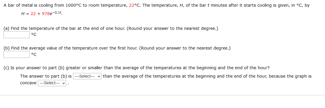Solved A Bar Of Metal Is Cooling From 1000 Degree C To Ro