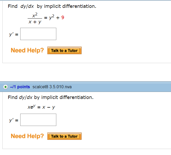 Find Dy Dx By Implicit Differentiation X 2 X Y Chegg Com