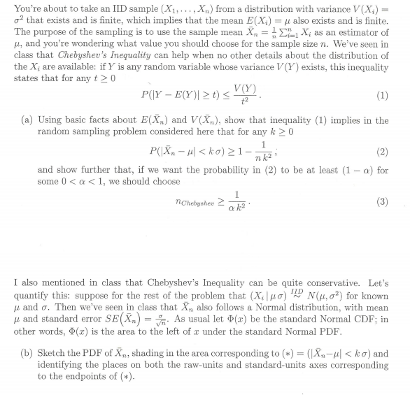 Solved You Re About To Take An Iid Sample X1 From Chegg Com