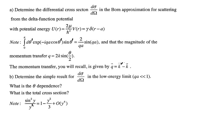 Solved A Determine The Differential Cross Secton D Sigma Chegg Com