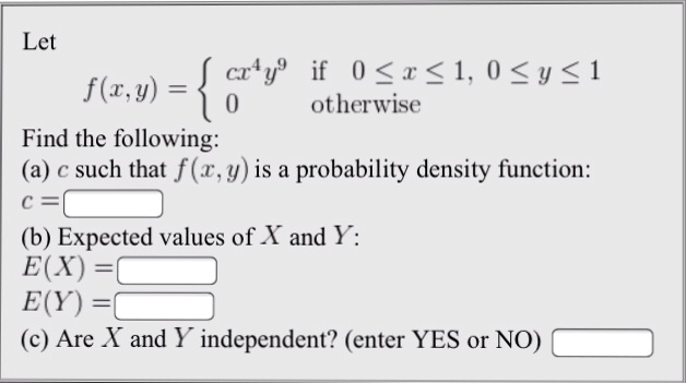 Solved Let F X Y Find The Following A C Such That F Chegg Com