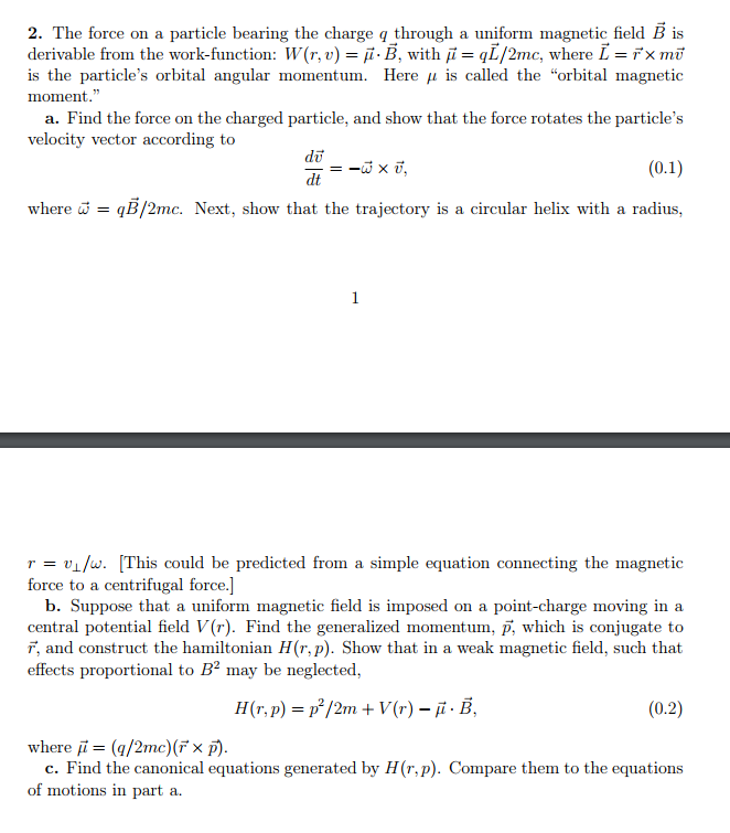 2 The Force On A Particle Bearing The Charge Q Th Chegg Com