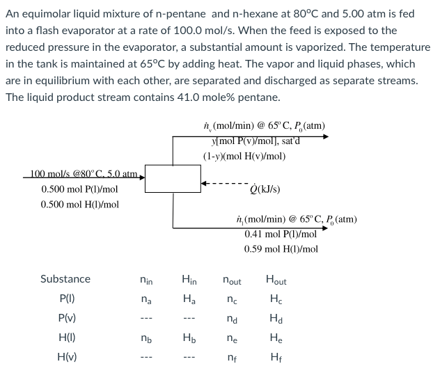 An Equimolar Liquid Mixture Of N Pentane And N Hex Chegg Com