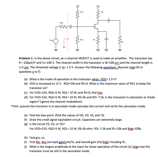 Solved In The Above Circuit An N Channel Mosfet Is Used Chegg Com