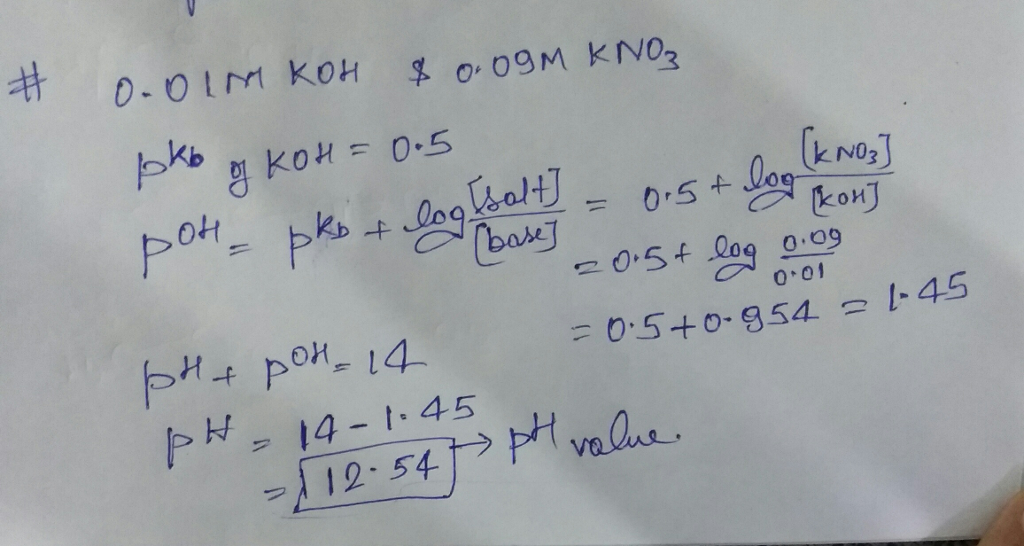 Question & Answer: Accounting for ionic strength, calculate the pH of 0.01M KOH solution, that also contains..... 1