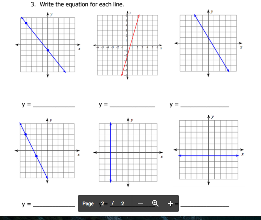 Solved Write the equation for each line. | Chegg.com