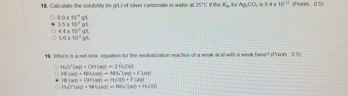 Solved Calculate The Solubility In G L Of Silver Carbon Chegg Com