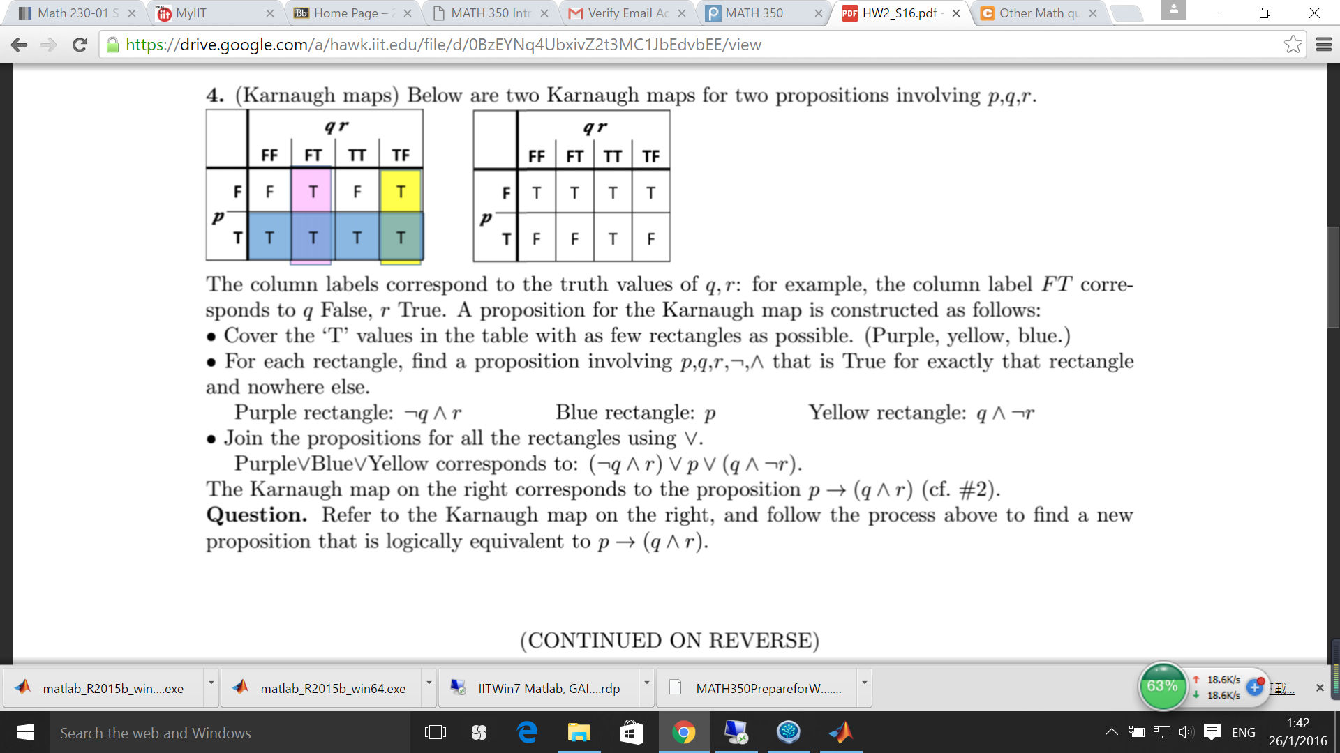 Solved Below Are Two Karnaugh Maps For Two Propositions I