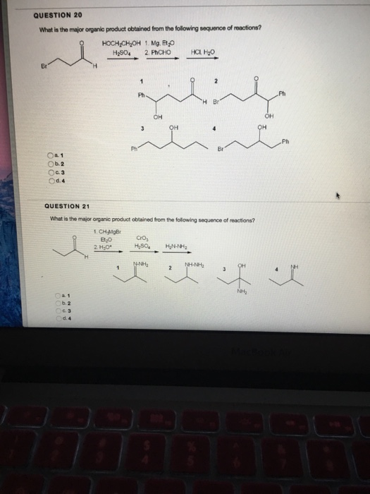 What is the major organic product obtained from th