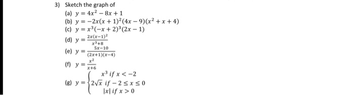 Solved Sketch The Graph Of Y 4x2 8x 1 Y 2xx