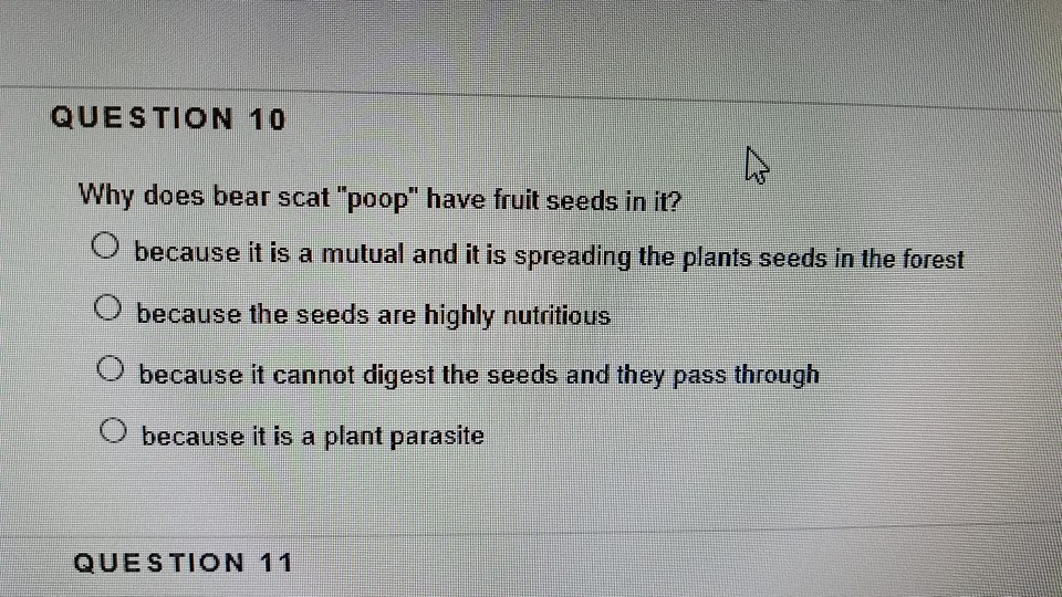 O mimicry QUESTION 9 What explains the observation