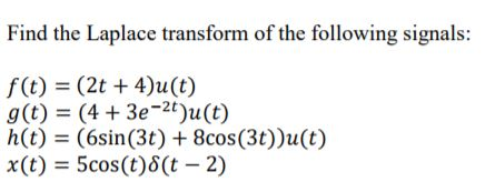 Solved Find The Laplace Transform Of The Following Signal Chegg Com