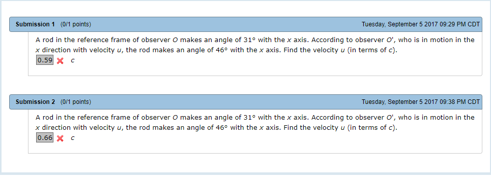 Solved A Rod In The Reference Frame Of Observer O Makes A Chegg Com