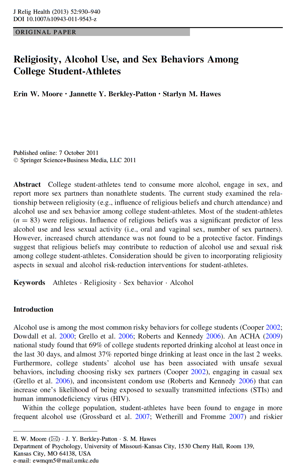 research article sample