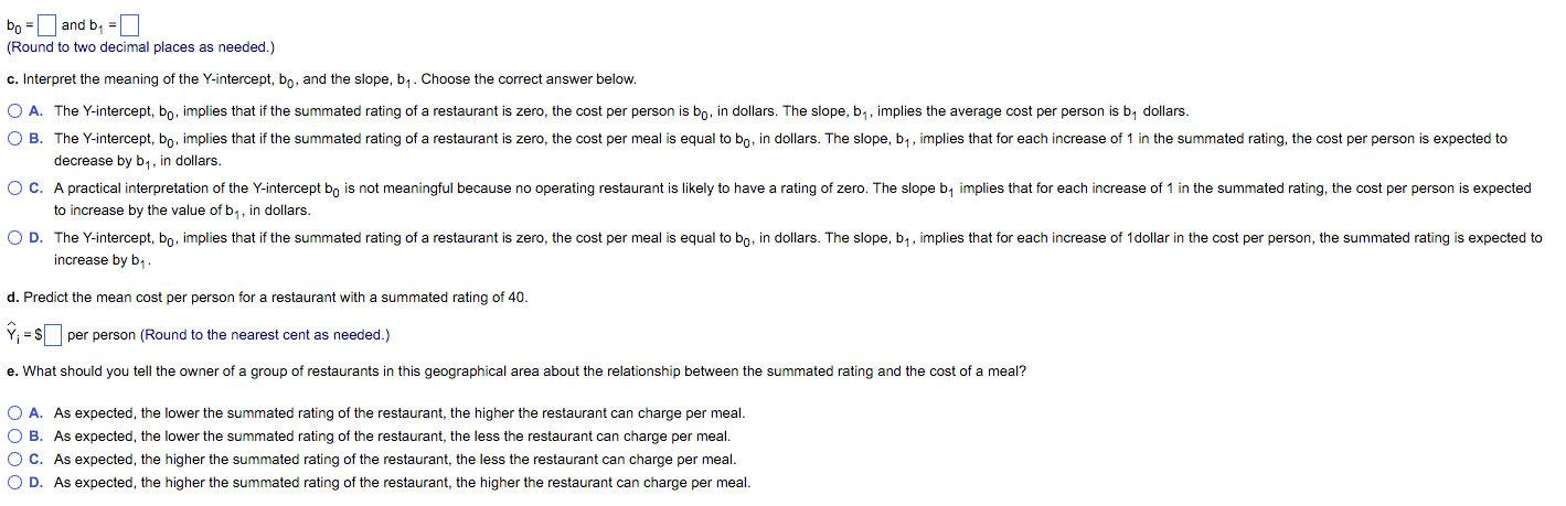 Solved A magazine publishes restaurant ratings for various