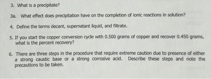 Solved What Is A Precipitate? What Effect Does Precipitat