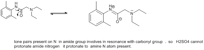 Question & Answer: Why does sulfuric acid protonate the nitrogen atom of the diethylamine group of lidocaine..... 1