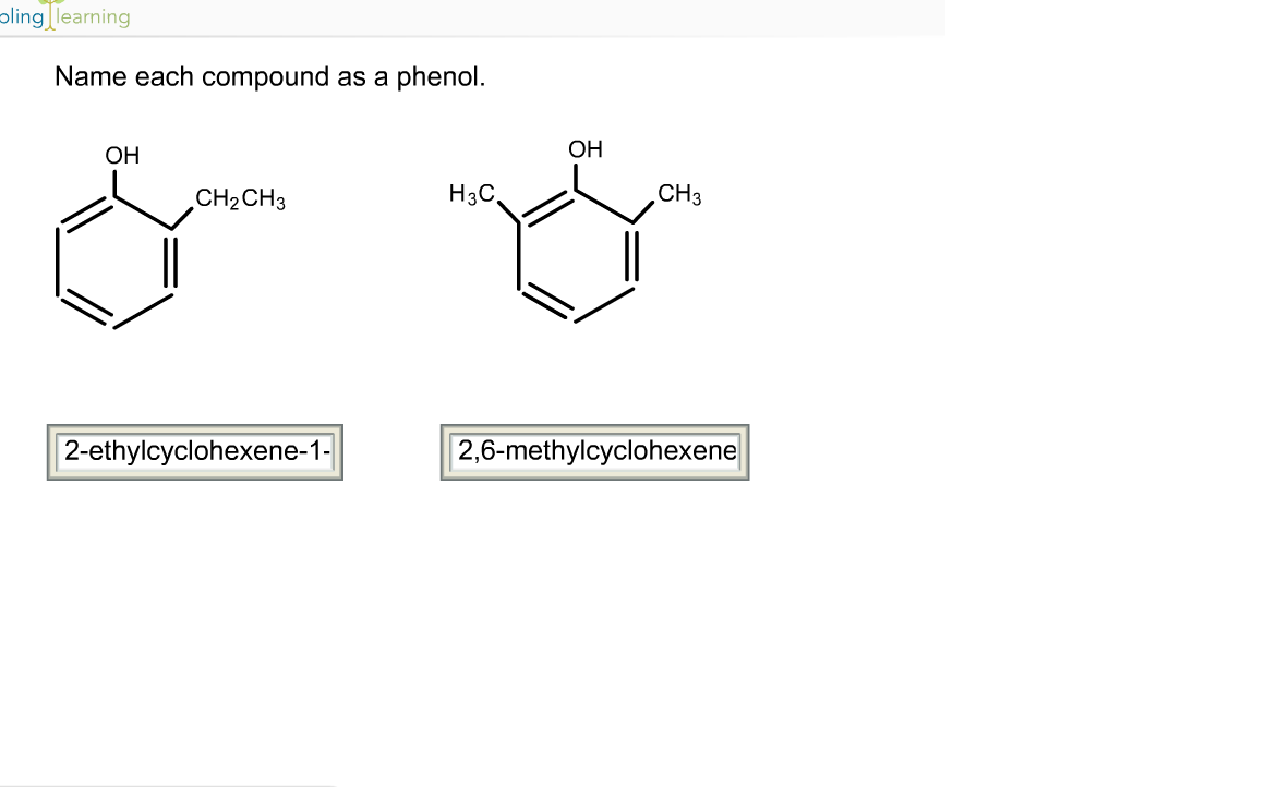 Name Each Pound As A Phenol Chegg 