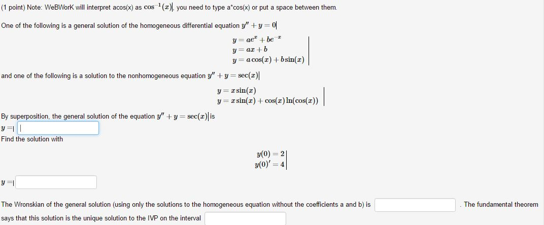 Solved One Of The Following Is A General Solution Of The Chegg Com